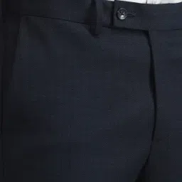 Arrow Navy Slim Fit Checks Trousers image 5