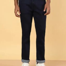 Wrangler Navy Cotton Straight Fit Jeans-picture-6