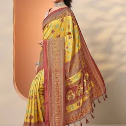Libas Ethnic Motifs Silk Blend Handloom Saree-picture-29