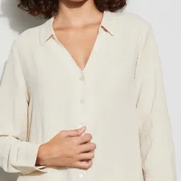 Code By Lifestyle Beige Regular Fit Shirt image 5
