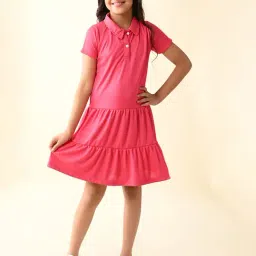 LilPicks Kids Pink Solid Dress-picture-17