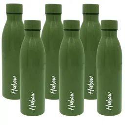 EDUWAY Aqua Water Bottle Durable, Leakproof, Rust Free Stainless Steel Green Fridge Bottle 1 L (Pack of 6)-picture-33