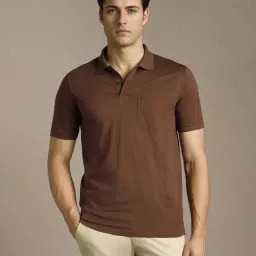 Louis Philippe Brown Cotton Regular Fit Printed Polo T-Shirt-picture-30