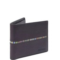 HIROSHI Men Textured Leather Two Fold Wallet image 1