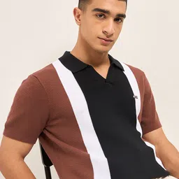 THE BEAR HOUSE Men Colourblocked Polo Collar Slim Fit T-shirt-picture-21