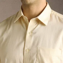 Louis Philippe Men Textured Spread Collar Pure Cotton Formal Shirt image 4