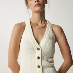 Happiness istanbul Self Design V Neck Acrylic Waistcoat-picture-37