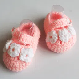 Woonie Handmade Floral Embroidered Booties - Pink-image-41