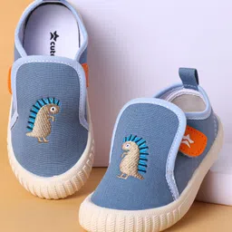 Cute Walk by Babyhug Velcro Closure Casual Shoes with Dino Embroidery - Navy Blue-picture-25