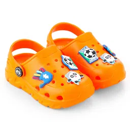 HOPPA SWEDEN Perforated Clogs With Panda & Ball Charms - Orange-picture-25