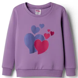 Tango Looper Knit Full Sleeves Winter T-Shirt With Heart Graphic - Purple-picture-16