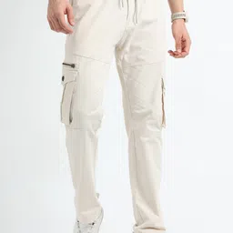 THE BEETEL HOUSE Men Relaxed Zipper Utility Cargos Trousers-image-20