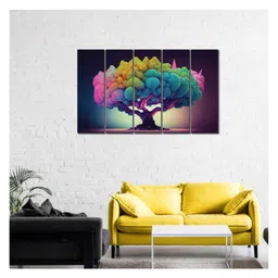 WENS Colorful Tree 5 Pieces Laminated Wall Art Panels - Multicolor image 2