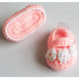 Woonie Handmade Floral Embroidered Booties - Pink image 4