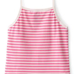 Pine Kids Cotton Lycra Knit Sleeveless Stripes & Text Printed Slips Pack of 3 (Colour & Print May Vary) image 3