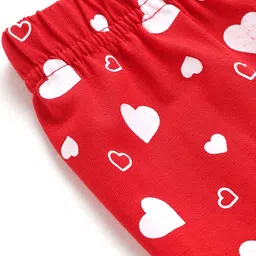 Doodle Poodle Single Jersey Knit Full Length Lounge Pant With Heart Print - Red image 3