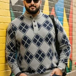 AUSTIVO Men Argyle Printed Pullover image 4