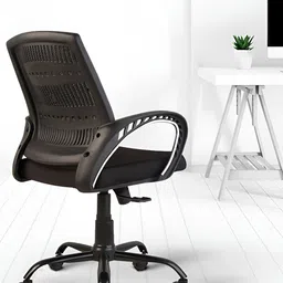 CELLBELL Neso C106 Black Mid Back Mesh Study Arm Chair-picture-30