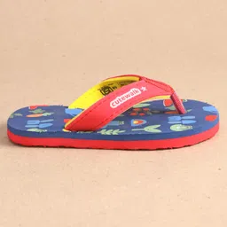 Cute Walk by Babyhug Slip On Flip Flops with Floral Print - Navy Blue image 4