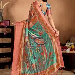 RAJMUDRAFASHION Ethnic Motifs Silk Blend Designer Saree image 2