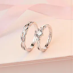 Teeragaj Set Of 2 Stones Studded Couple Adjustable Finger Rings-picture-19