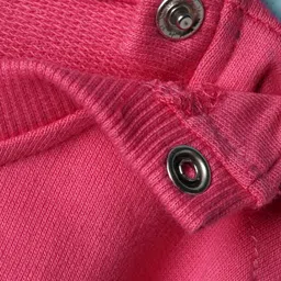 Babyhug Terry Knit Full Sleeves Cut & Sew Sweatshirt with Text Graphic - Pink & White image 5