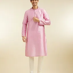 Diwas by Manyavar Floral Woven Design Sequinned Mandarin Collar Straight Kurta-picture-11