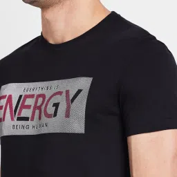 Being Human Black Regular Fit Printed T-Shirt image 4