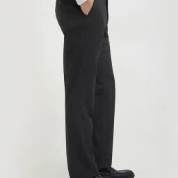 Park Avenue Grey Polyester Regular Fit Solid Trousers image 4
