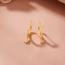 P.N.Gadgil Jewellers 18K Starlit Spark Hoop & Huggie Gold Earring for Kids-picture-44