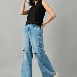 FEMEA Black Cotton Slim Fit T-Shirt image 4