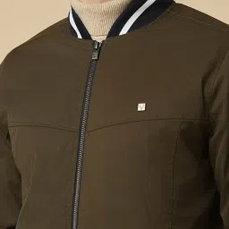 Allen Solly Green Cotton Regular Fit Bomber Jacket image 4