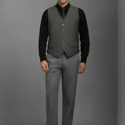 Louis Philippe Grey Checks Three Piece Suit image 4