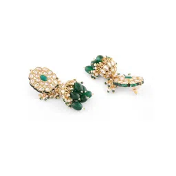 Zaveri Pearls Green Kundan Artificial Stones & Beads Choker Necklace Set-ZPFK16937 image 4