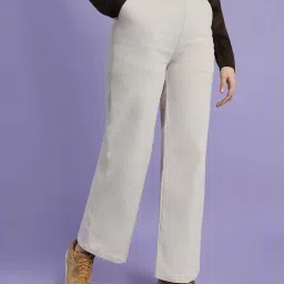 Forever 21 Beige Cotton Flared Pants image 4