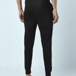 People by Pantaloons Black Slim Fit Printed Joggers image 2
