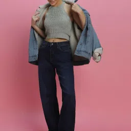 Forever 21 Navy Cotton Mid Rise Jeans image 4