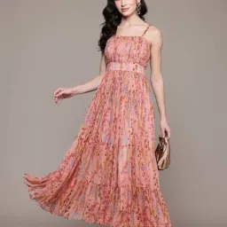 Label Ritu Kumar Pink Printed Maxi Dress image 3