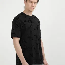 Calvin Klein Black Cotton Regular Fit Printed T-Shirt image 4