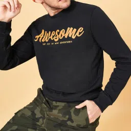 YU by Pantaloons Black Regular Fit Printed Sweatshirt image 4