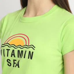 Tromko Women Pack of 2 Typography Printed Round Neck Cotton Regular Fit T-shirts image 5