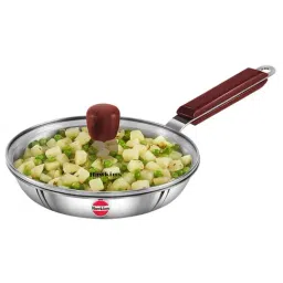 Hawkins Silver Stainless Steel Frying Pan 22 Cm, 3 Mm With Glass Lid-image-54