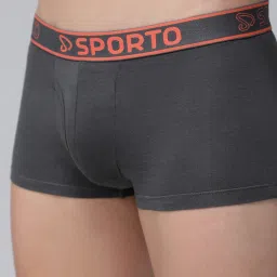 Sporto Black Cotton Regular fit Solid Trunk (Pack of 2) image 4