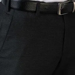 Park Avenue Grey Regular Fit Texture Trousers image 4