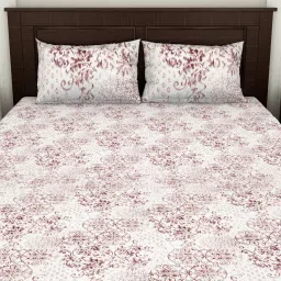 Spaces Abstract Brown 144 TC Cotton King Bedsheet With 2 Pillow Covers image 4