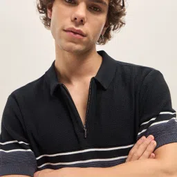 The Bear House Blue Cotton Regular Fit Colorblock T-Shirt image 4