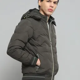 Cloak & Decker by Monte Carlo Olive Regular Fit Quilted Hooded Jacket image 4
