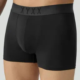 Xyxx Black Nylon Solid Regular Fit Trunks image 4