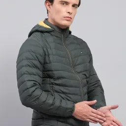 Monte Carlo Olive Regular Fit Quilted Hooded Jacket image 4