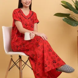 Sweet Dreams Red Floral Printed Gown image 4